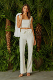 CONJUNTO DE TOP DETALHADO TRANÇADO OURO E CALÇA LAÇO COS COLEÇÃO VERÃO 24