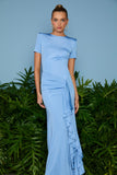 VESTIDO LONGO LU BABADO IRREGULAR COLEÇÃO VERÃO 26