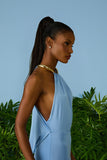 VESTIDO LONGO ISADORA GOLA FRANZIDA COLEÇÃO VERÃO 26