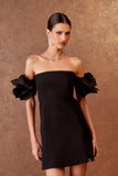 VESTIDO CURTO DETALHE FLOR COLEÇÃO INVERNO 25