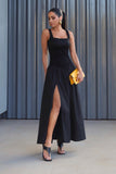 VESTIDO MIDI ACINTURADO COM FRANZIDOS BUSTO E ALÇAS COLEÇÃO VERÃO 26