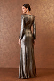 VESTIDO LONGO DECOTE COM DEGAGE COLEÇÃO INVERNO 25