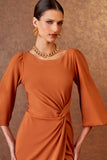 VESTIDO MIDI FRENTE TRANSPASSE COLEÇÃO INVERNO 25