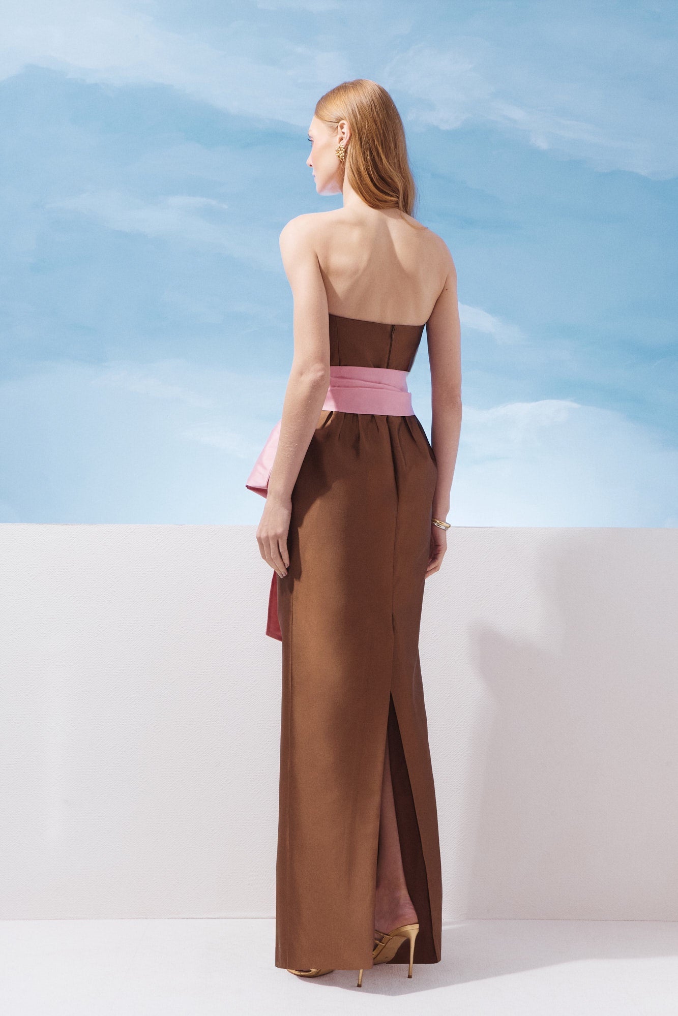 VESTIDO LONGO FAIXA CONTRASTANTE COLEÇÃO VERÃO 27