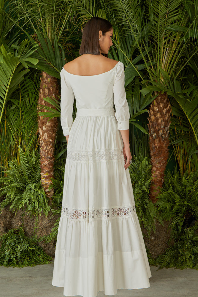 VESTIDO LONGO ENTREMEIOS RENDA COLEÇÃO VERÃO 24
