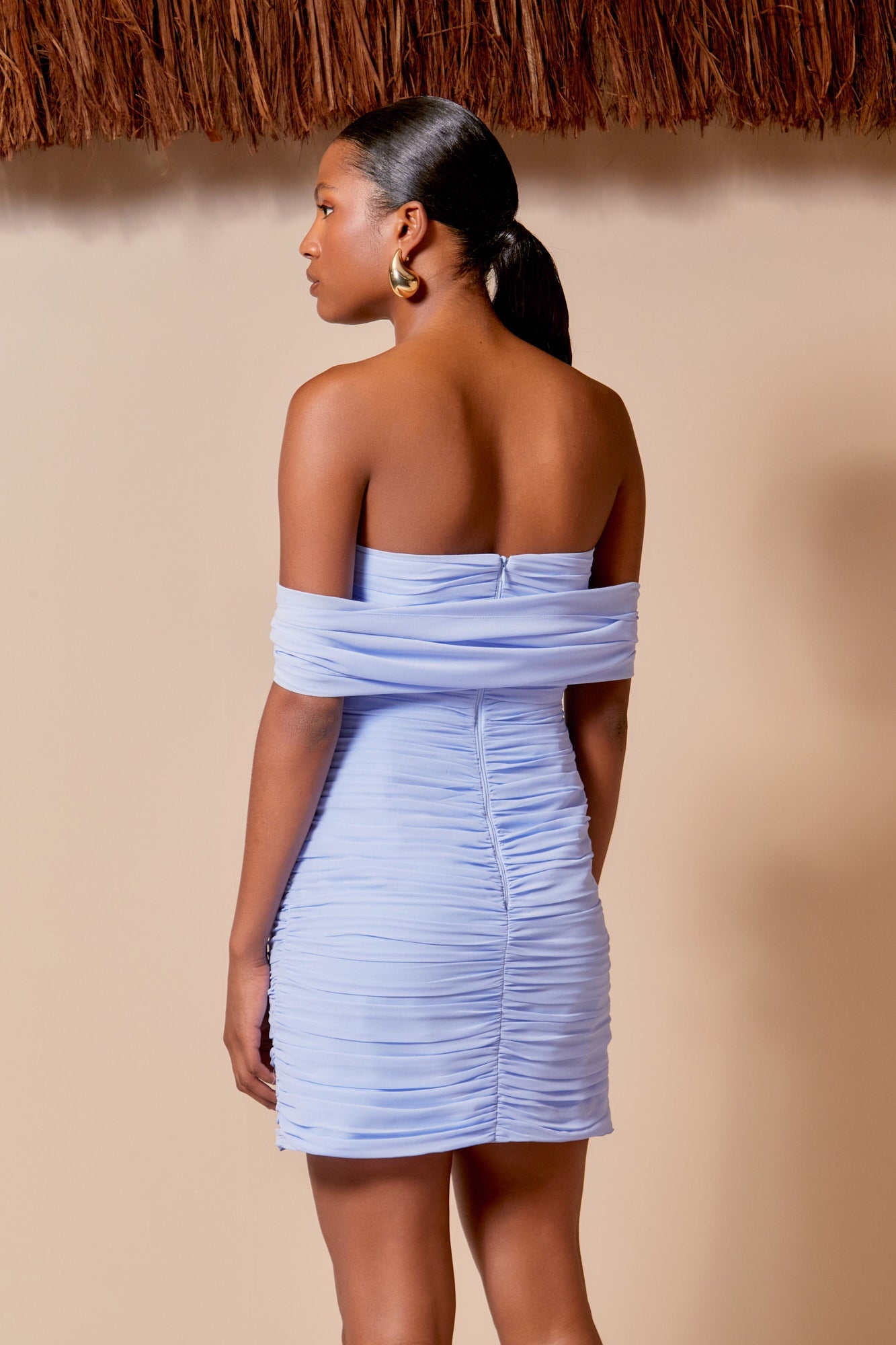 VESTIDO CURTO DETALHE DRAPE COLEÇAO ALTO VERÃO 25