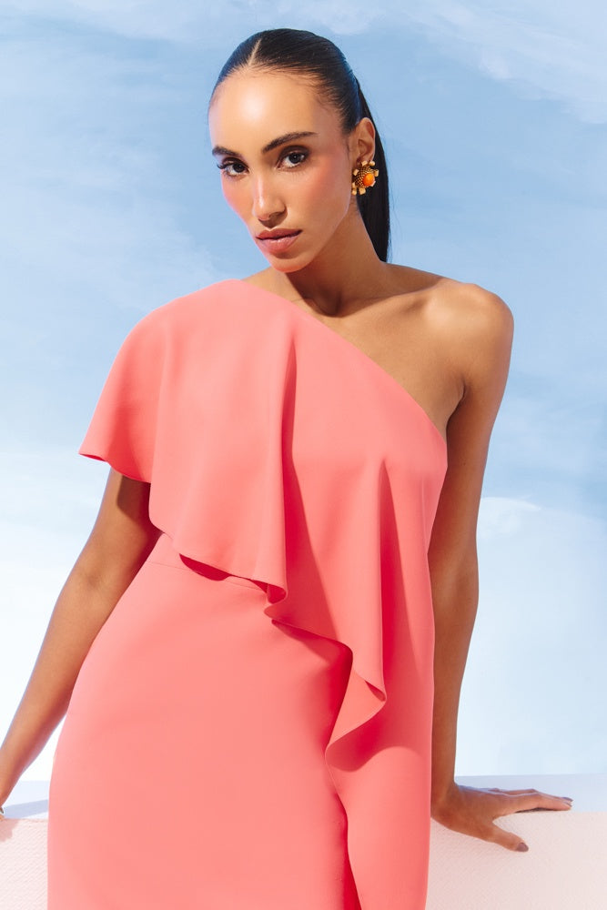 VESTIDO OMBRO SO BABADO DECOTE COLEÇÃO VERÃO 27