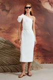 VESTIDO MIDI DETALHE OMBRO COLEÇÃO ALTO VERÃO 26