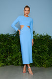 VESTIDO MIDI LORENA ABERTIRA LATERAL COLEÇÃO VERÃO 26