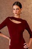VESTIDO LONGO FENDA DECOTE COLEÇÃO INVERNO 25