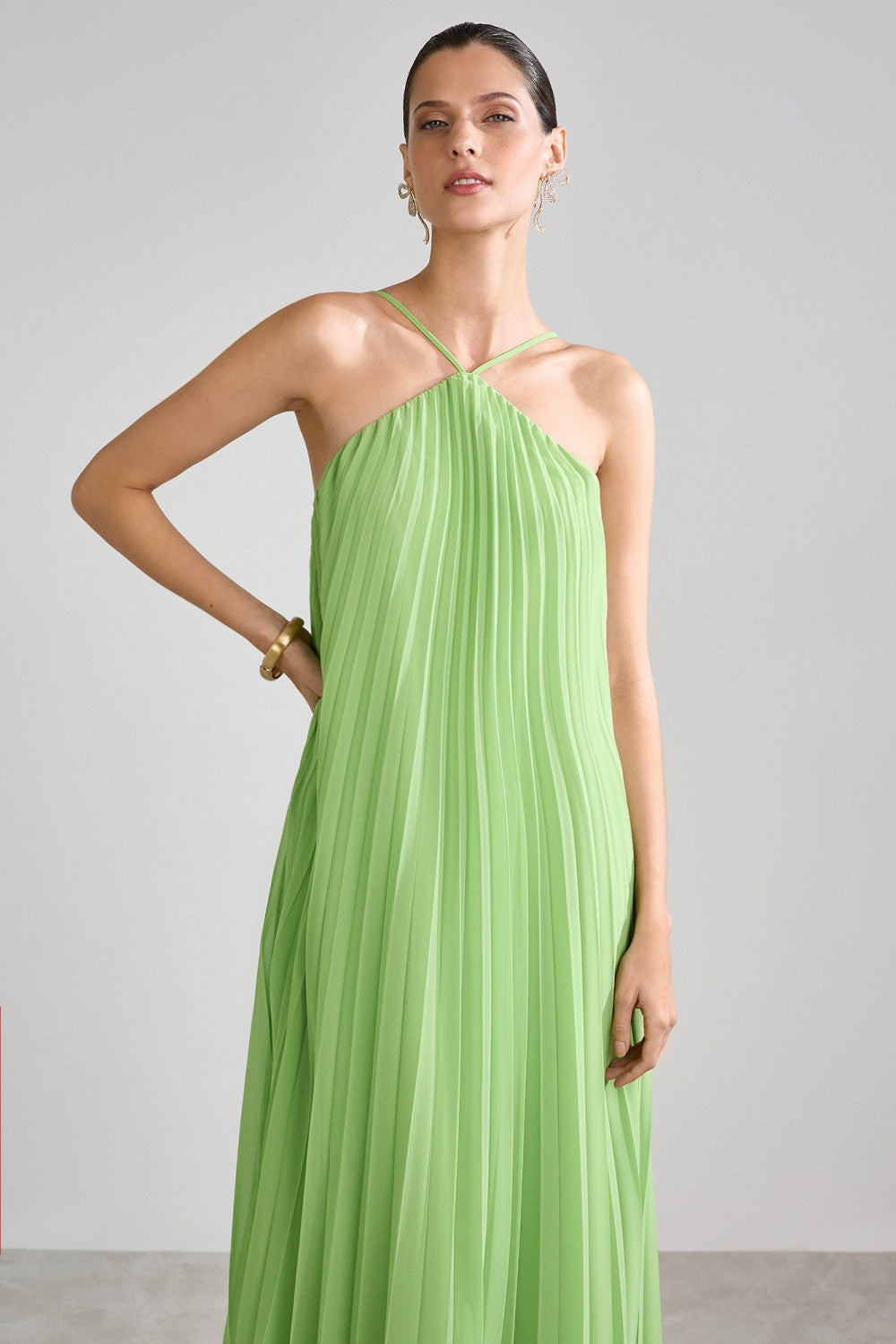 VESTIDO PLISSADO BELA COLEÇÃO VERÃO 26