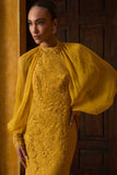 VESTIDO LONGO GUIPURE FLORES COLEÇÃO INVERNO 26