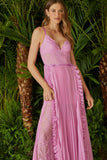 VESTIDO LONGO RENDA COM PLISSADO COLEÇÃO VERÃO 24