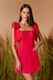 VESTIDO CURTO CREPE ALÇA LAÇO COLEÇÃO VERÃO 26
