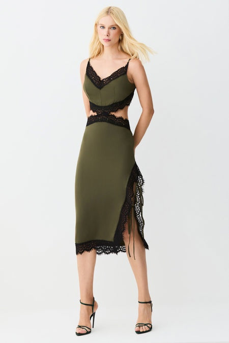 VESTIDO MIDI AMARRACAO LATERAL PERNA E COSTAS COLEÇÃO INVERNO 26