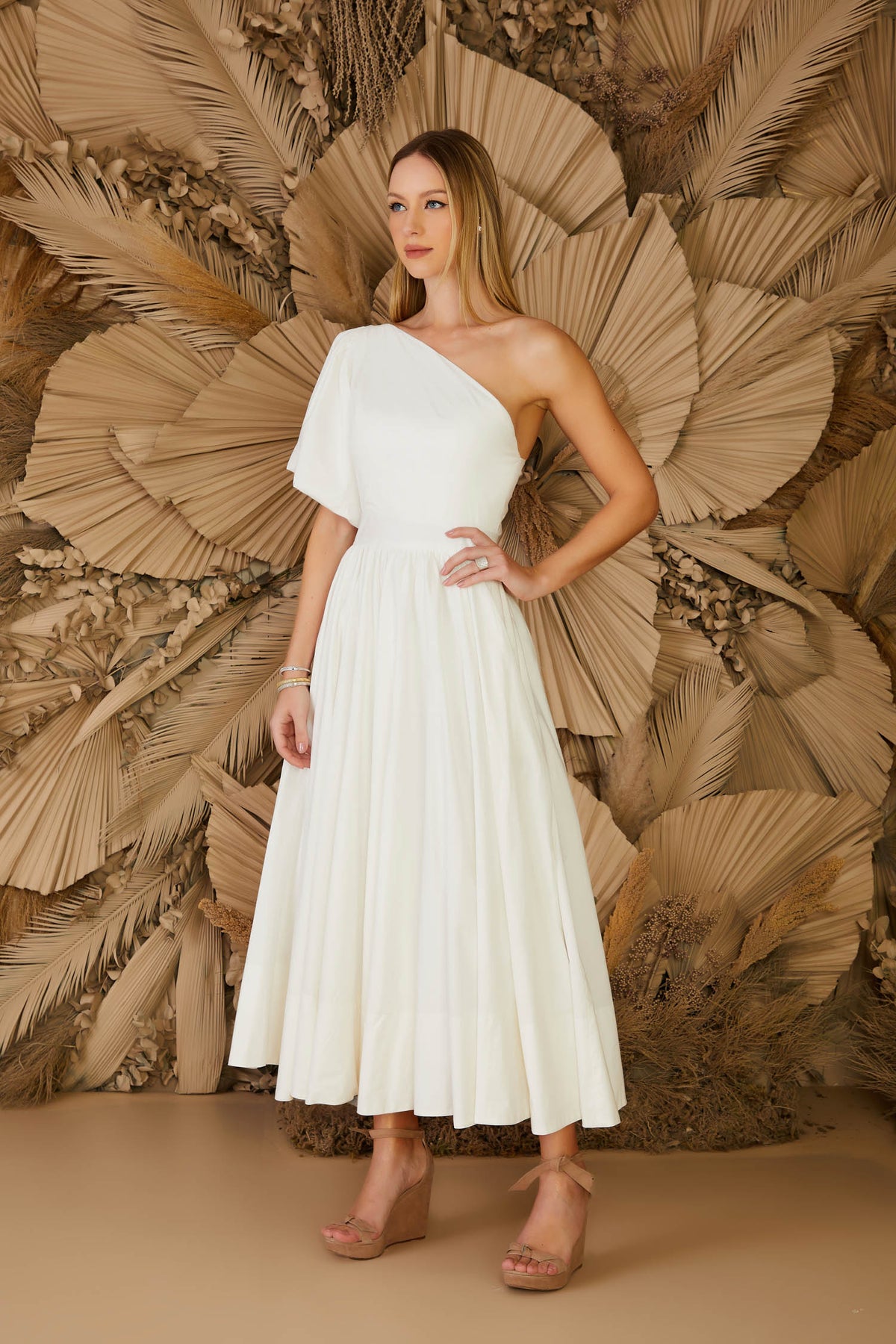 VESTIDO MIDI OMBRO SÓ COLEÇÃO ALTO VERÃO 24