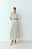SAIA MIDI AMPLA COM CÓS LARGO E FRANZIDO COLEÇÃO VERÃO 26