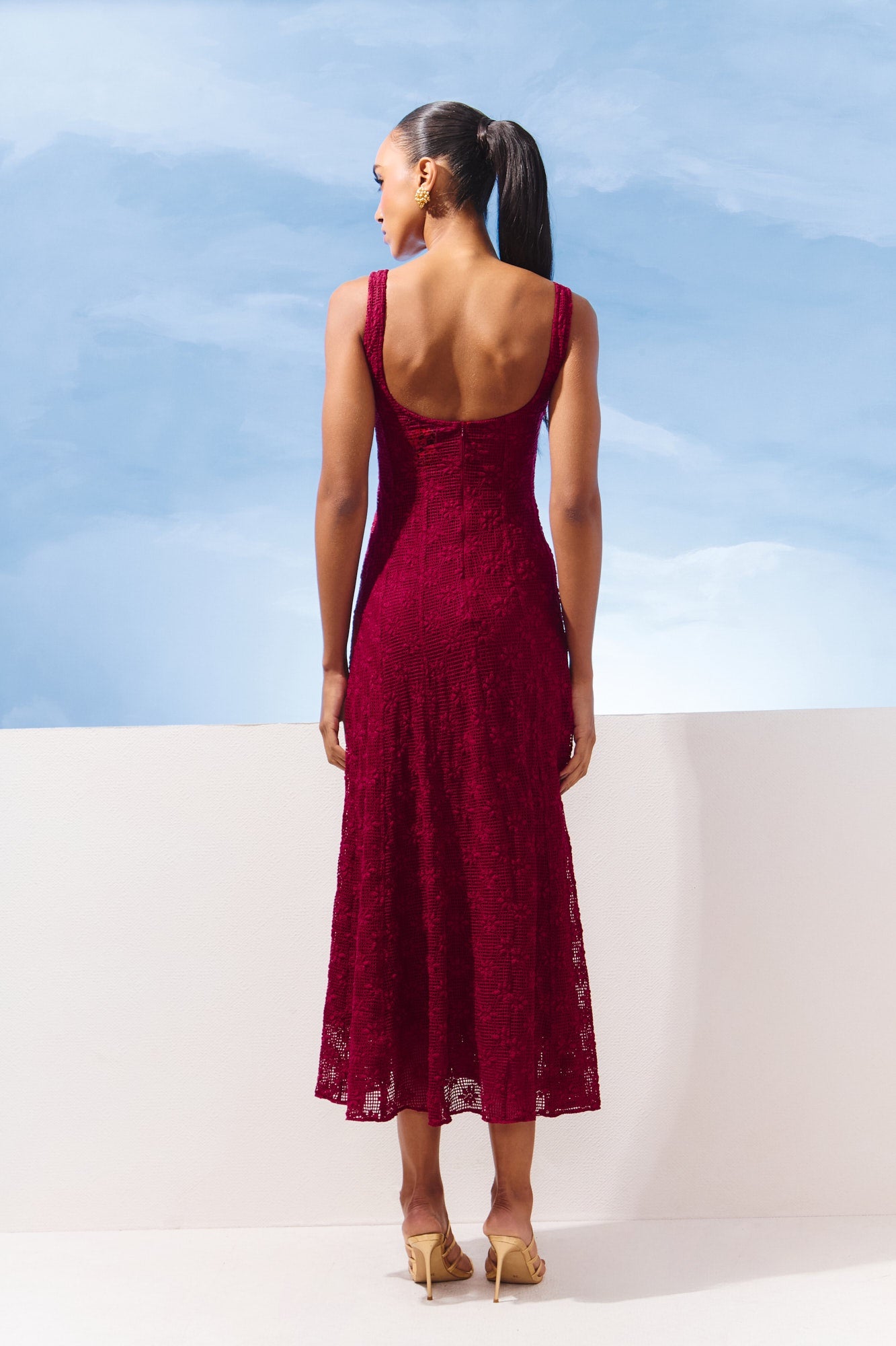 VESTIDO MIDI CLASSIC TELA FLOR COLEÇÃO VERÃO 27