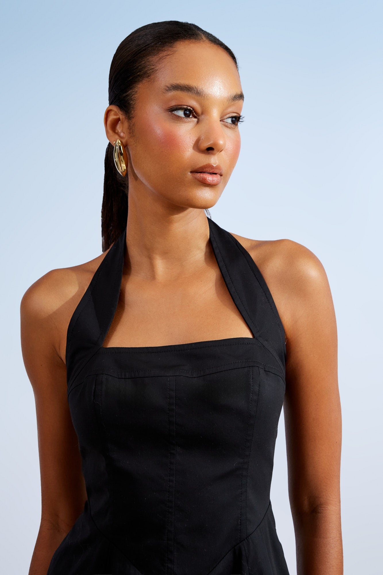 VESTIDO MIDI FRENTE UNICA RECORTES COLEÇÃO ALTO VERÃO 26