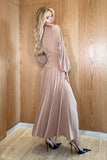 VESTIDO MIDI MANGAS BUFANTES COS LARGO BARRA FLUIDA COLEÇÃO INVERNO 26