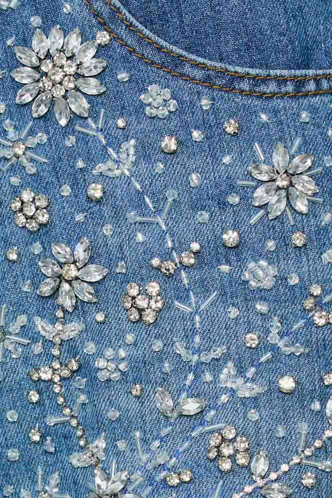 CALÇA JEANS MAJU BORDADO CRISTAL COLEÇÃO VERÃO 26