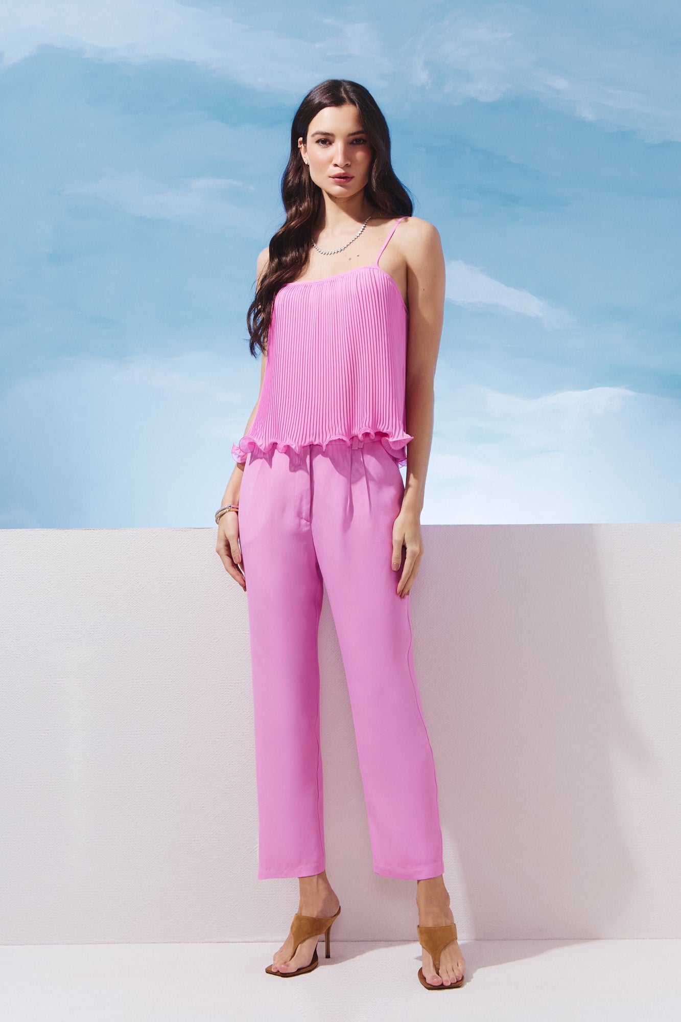 BLUSA PLISSADA ALÇA FINA COLEÇÃO VERÃO 27