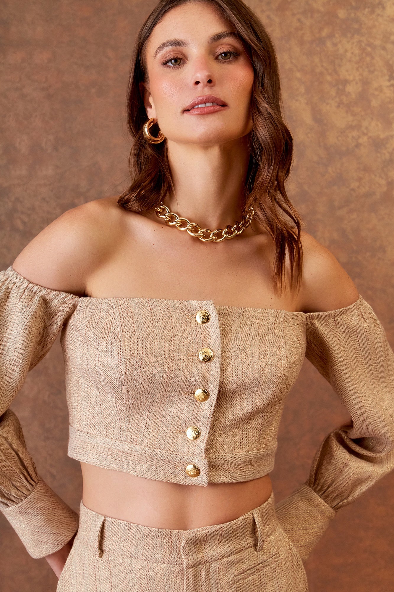 BLUSA OMBRO A OMBRO BOTÕES COLEÇÃO INVERNO 25