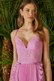 VESTIDO LONGO RENDA COM PLISSADO COLEÇÃO VERÃO 24
