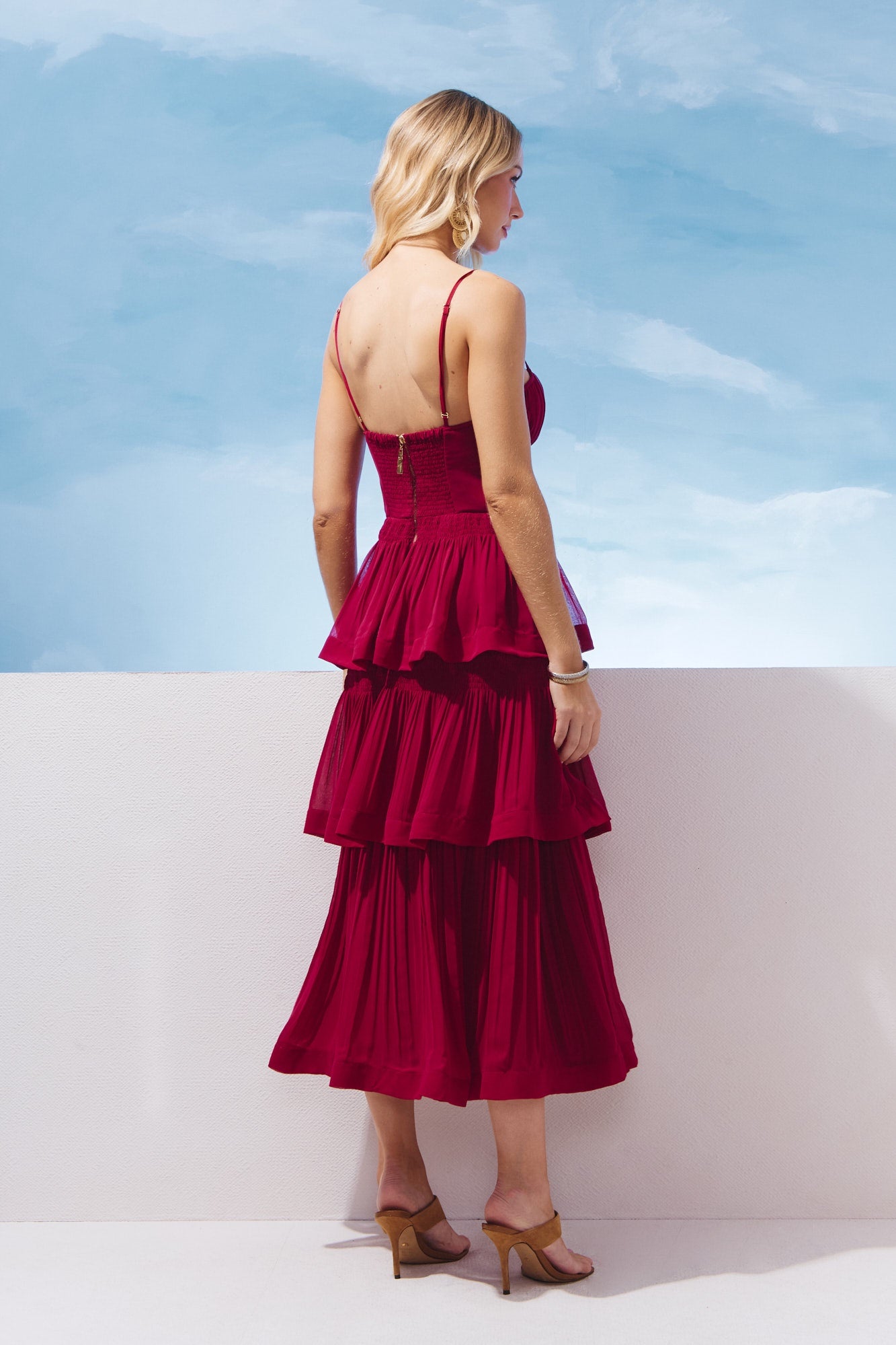 VESTIDO MIDI BABADOS EM CAMADAS COLEÇÃO VERÃO 27
