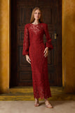 VESTIDO MIDI GUIPÚRE FLOR COLEÇÃO INVERNO 26