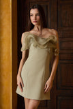 VESTIDO CURTO SEDA PÉTALAS COLEÇÃO INVERNO 26