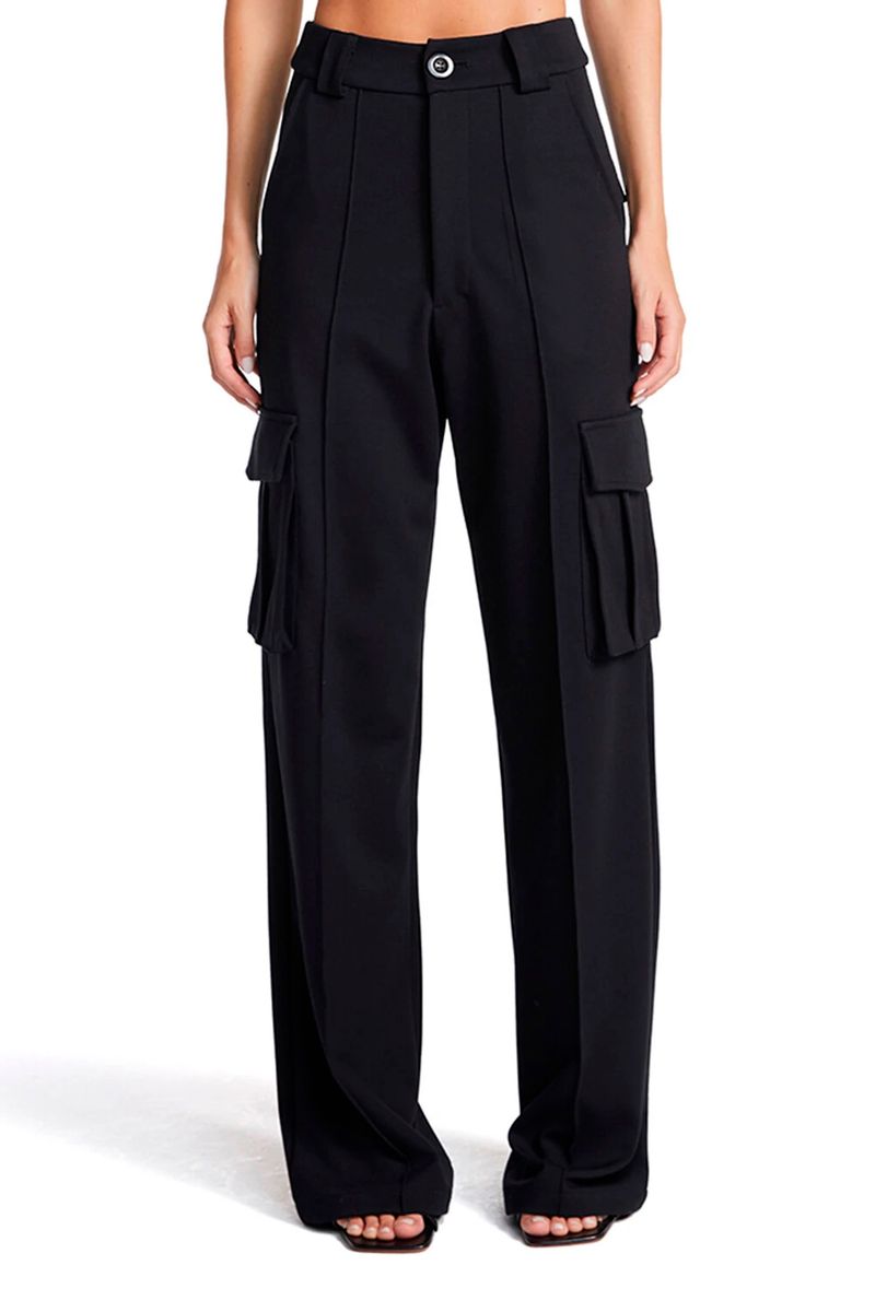 CALÇA PANTALONA DE MALHA COM BOLSO E FRISOS COLEÇÃO VERÃO 24