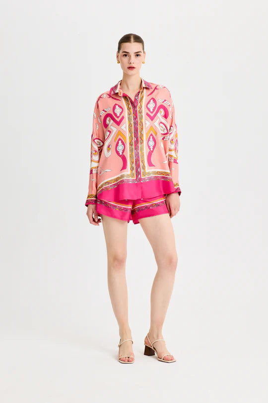 CAMISA ZEUGMA DE SEDA ROSA GRANDE COLEÇÃO VERÃO 26