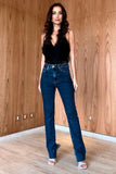 CALÇA RETA JEANS COM FENDA NA BARRA COLEÇÃO VERÃO 24