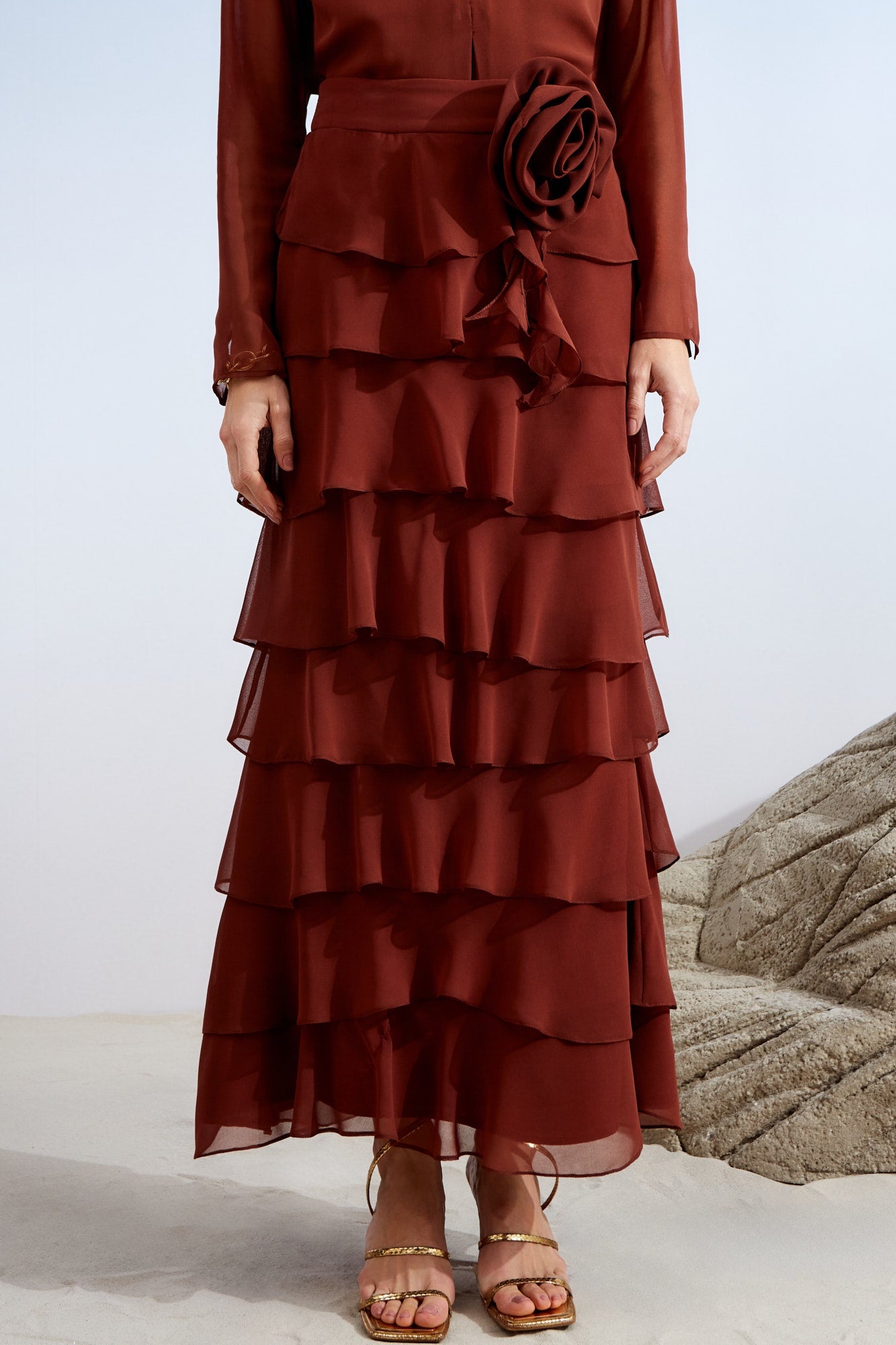 SAIA LONGA CAMADAS FLOR COLEÇÃO ALTO VERÃO 26