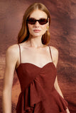 VESTIDO CURTO BABADO BASQUE COLEÇÃO ALTO VERÃO 26