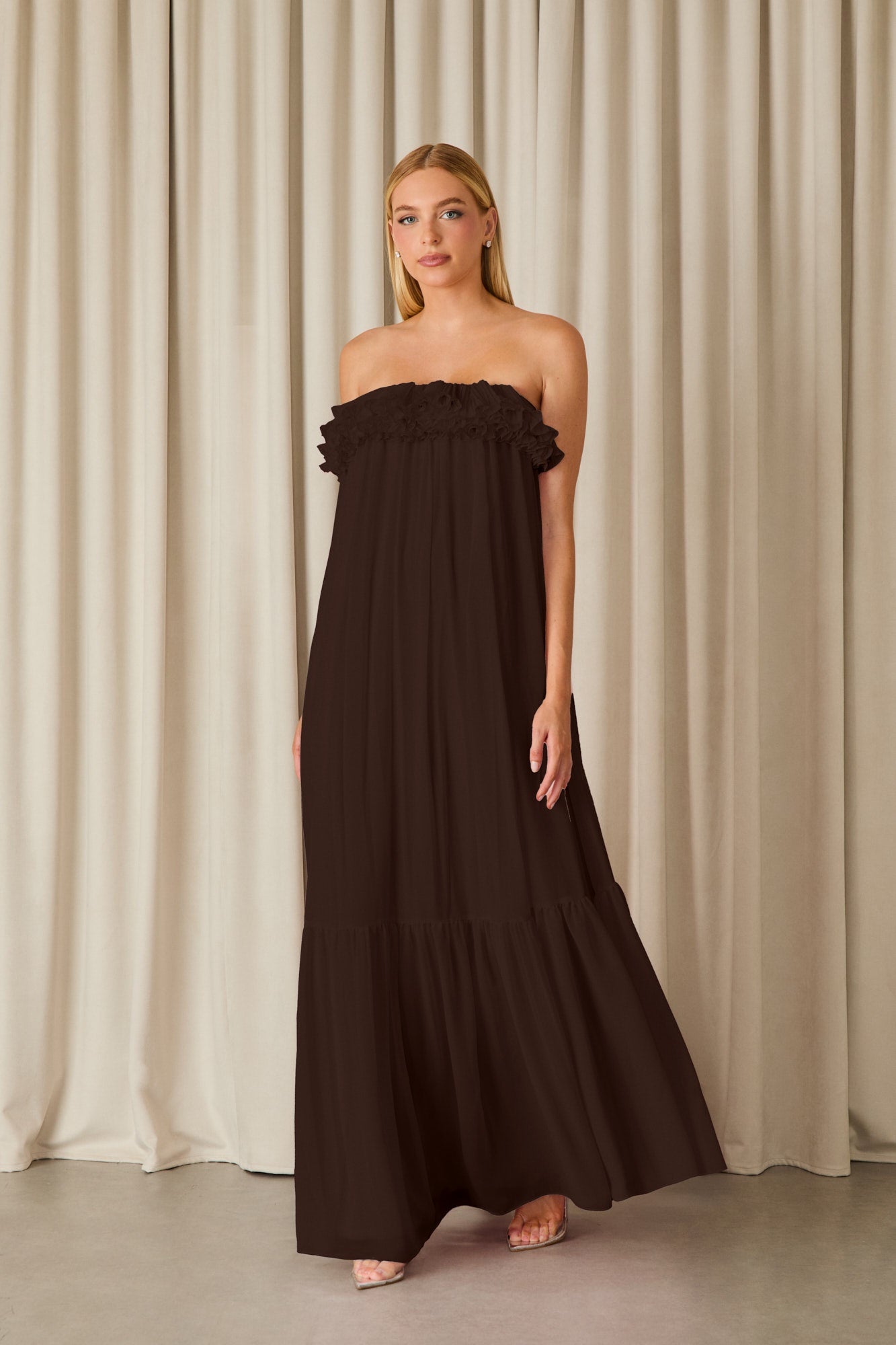 VESTIDO LONGO MANUELA TOMARA QUE CAIA COLEÇÃO INVERNO 26
