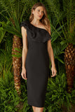 VESTIDO OMBRO SÓ BABADOS ORGANZA COLEÇÃO VERÃO 24