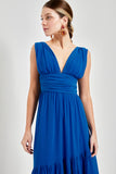 VESTIDO LONGO DRAPEADO DIXIE COLEÇÃO ALTO VERÃO 24