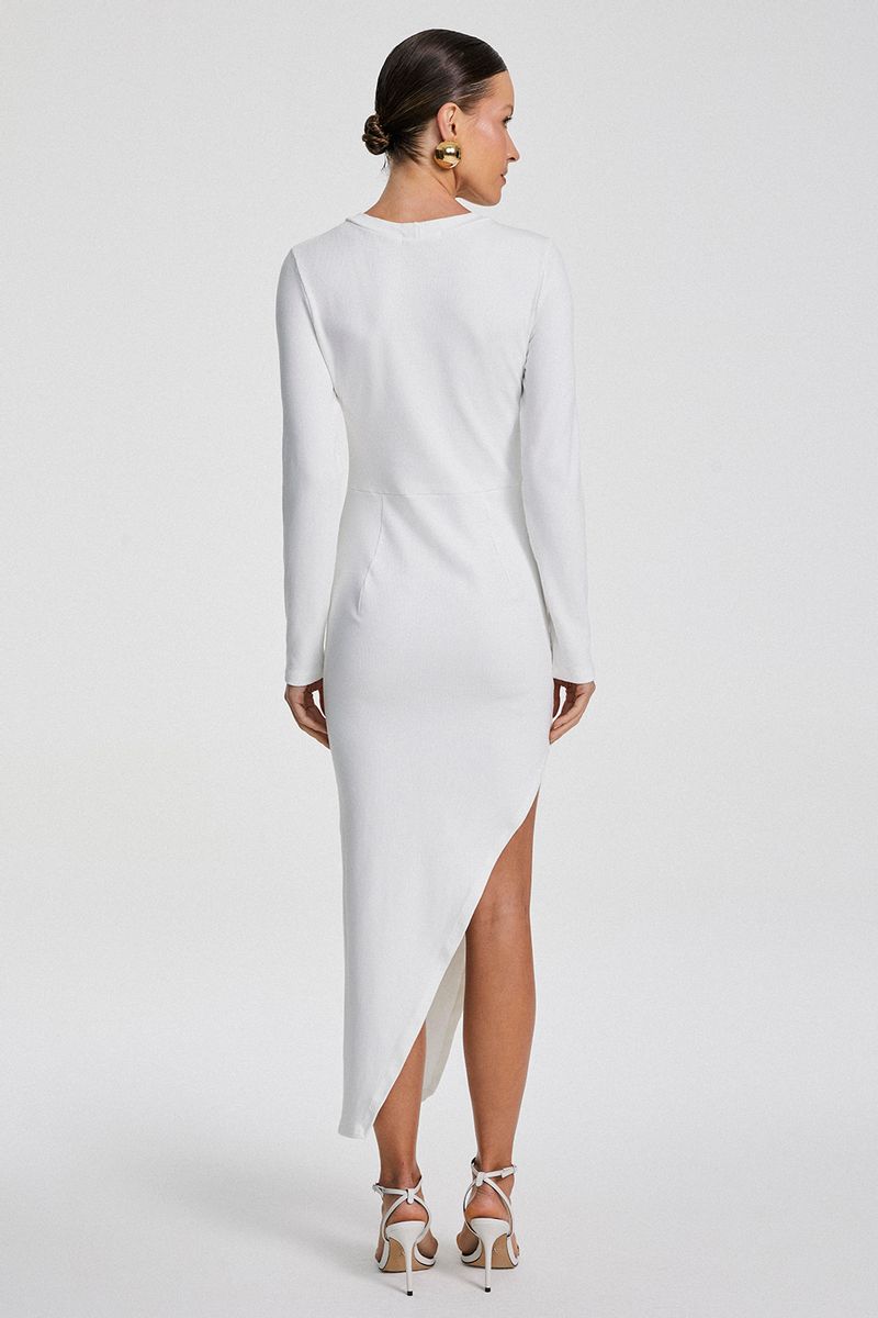 VESTIDO MIDI COM FENDA ASSIMETRICA COLEÇÃO INVERNO 23