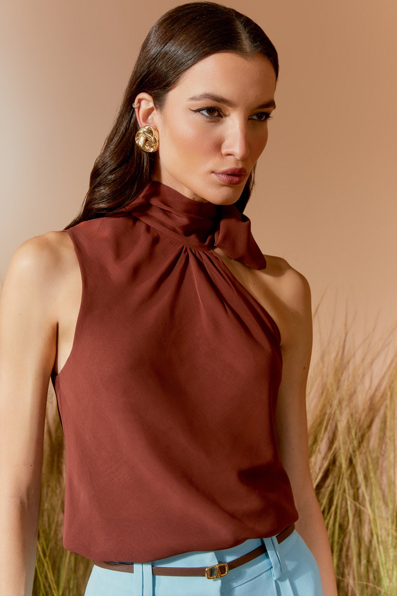 BLUSA OMBRO SÓ FOULARD COLEÇÃ VERÃO 26