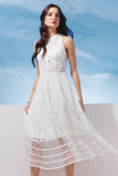 VESTIDO MIDI RECORTES RENDA COLEÇÃO VERAO 27