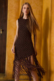VESTIDO TRICOT FRANJAS COLEÇÃO INVERNO 26