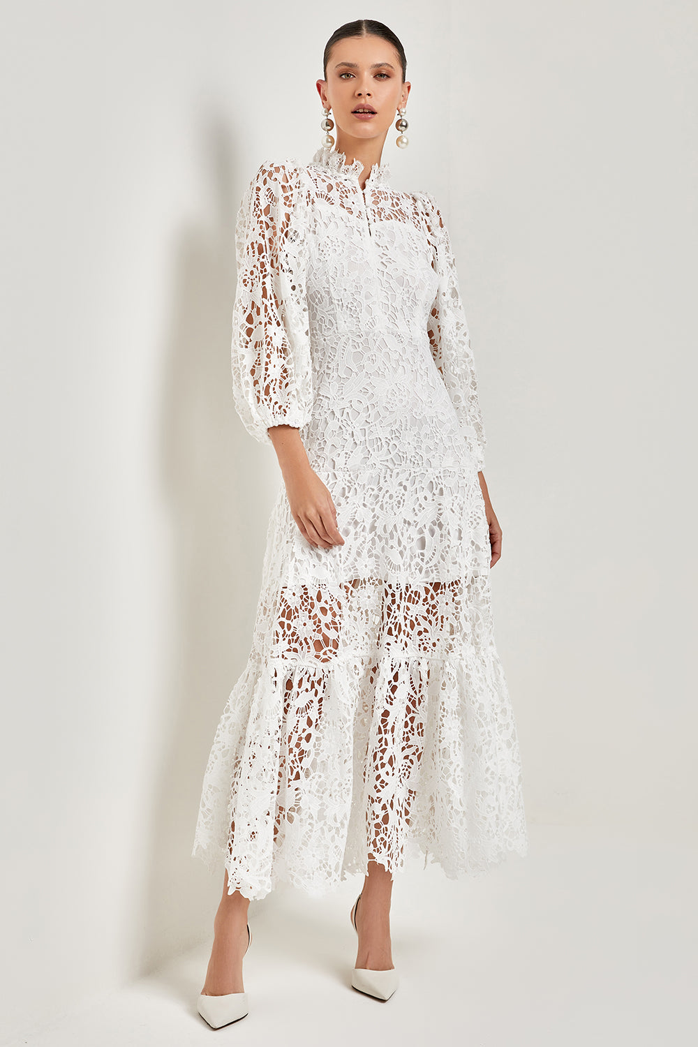 VESTIDO MIDI RENDA COLEÇÃO VERÃO 24
