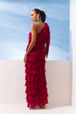 VESTIDO LONGO BABADO CAMADAS LAÇO COLEÇÃO VERÃO 27