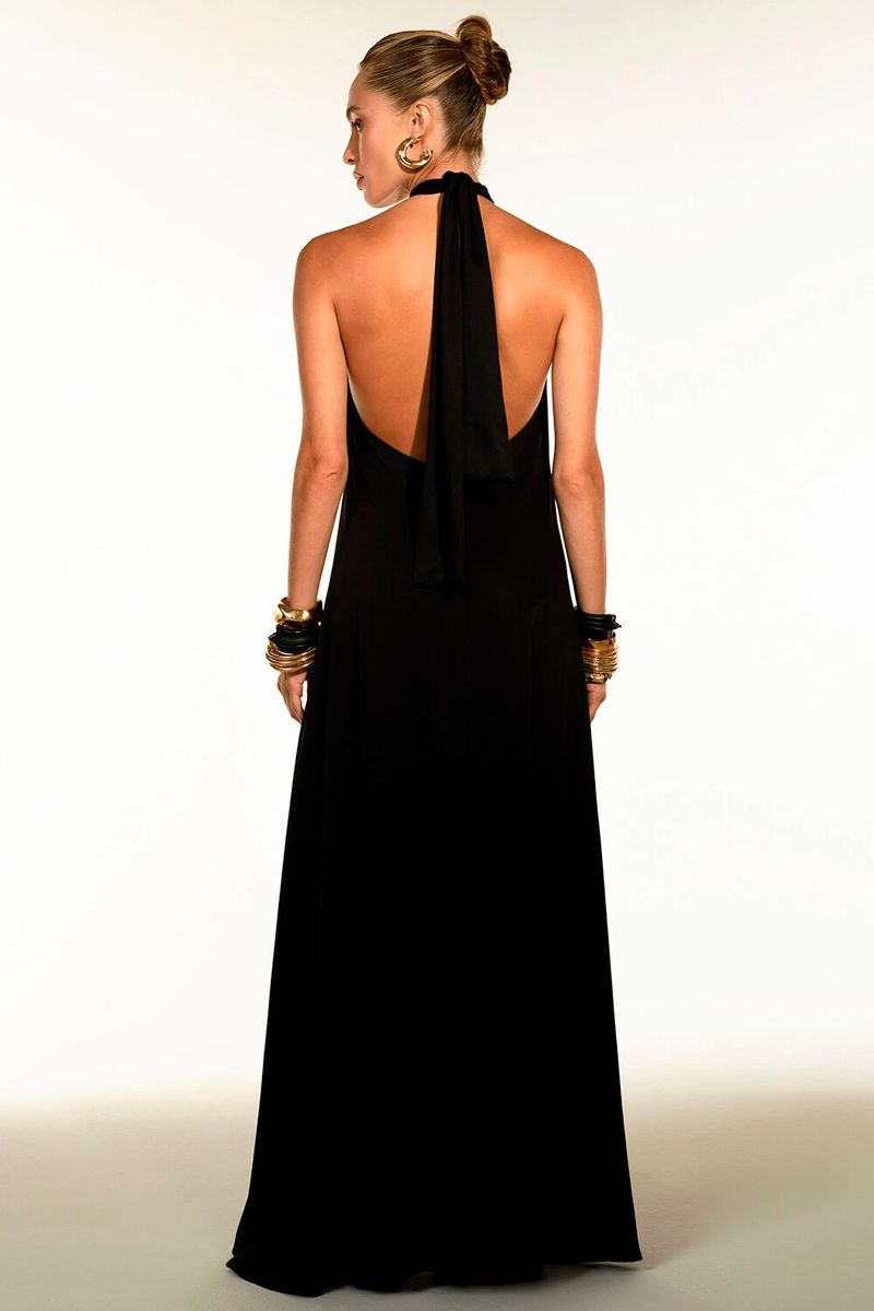 VESTIDO LONGO FRENTE UNICA COM ABERTURA FRONTAL COLEÇÃO VERÃO 24