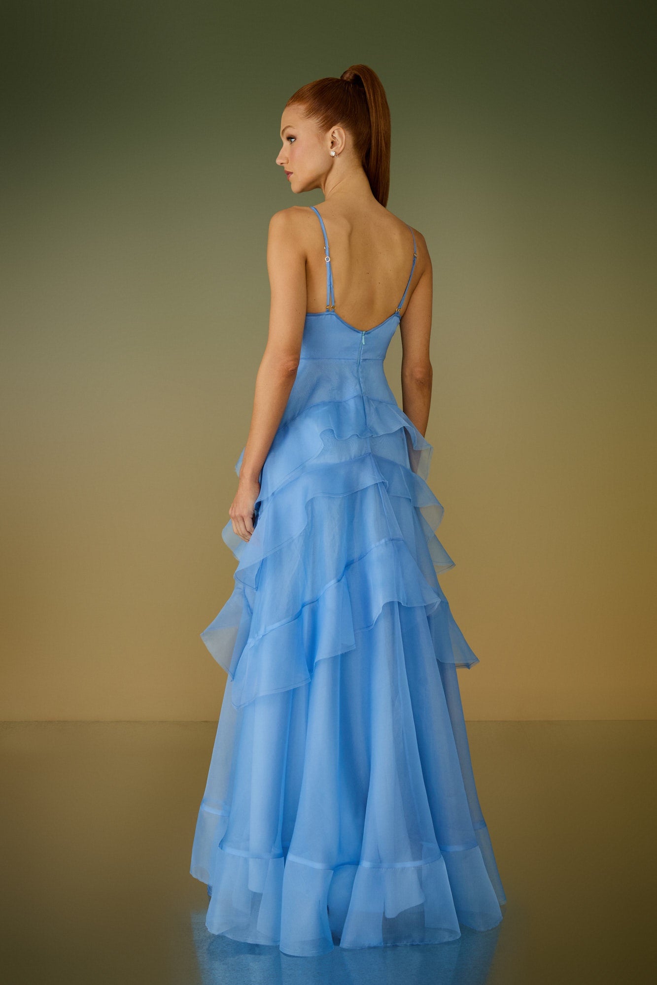 VESTIDO LONGO DIANA BABADO EM ARCO COLEÇÃO ALTO VERÃO 26