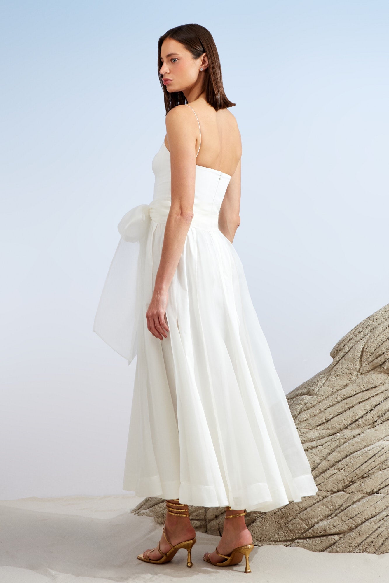 VESTIDO MIDI MIX OMBRO SÓ COLEÇÃO ALTO VEÃO 26