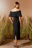 VESTIDO MIDI RECORTE BABADO COLEÇÃO VERÃO 26
