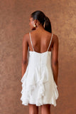 VESTIDO CURTO BABADOS COLEÇÃO INVERNO 25